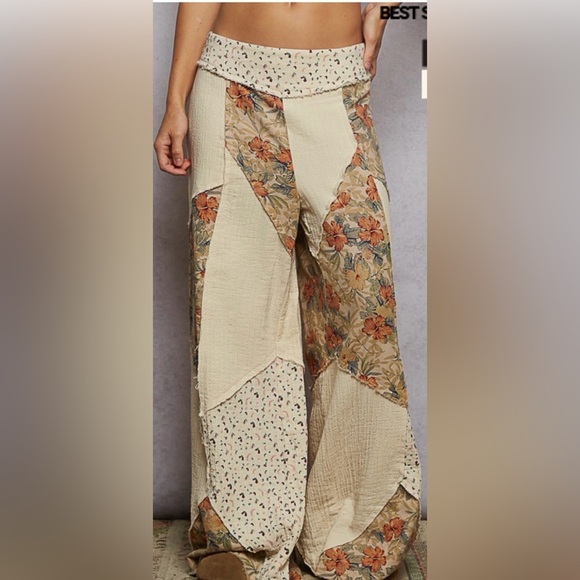 Pol Floral Patchwork Pants. Matching top in closet - Picture 2 of 4